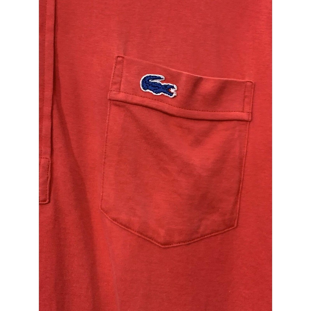Vintage Izod Lacoste Men’s 100% Cotton Pocket Red Polo Signs Of Wear Size Large - Picture 6 of 9